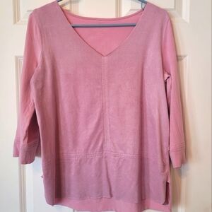 Soft Surroundings pink faux suede top size S